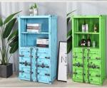 High Shipping Container Furniture 2 Door Storage Shoe Cabinet / Bookshelf