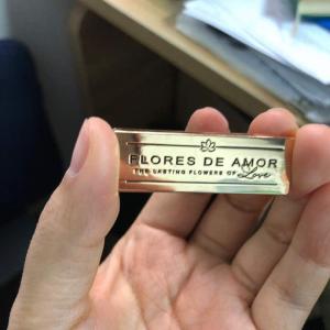 Quality Industry Nameplate Hole Self Adhesive Sticker Metal Name Plates Customized Size wholesale