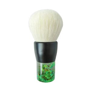 Quality Single Kabuki Makeup Brush Transparent Plastic Handle Goats Hair Powder wholesale