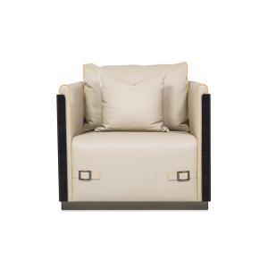 Quality Light luxury design furniture of fashion sofas by Leather upholstered with glossy painting wood frame wholesale