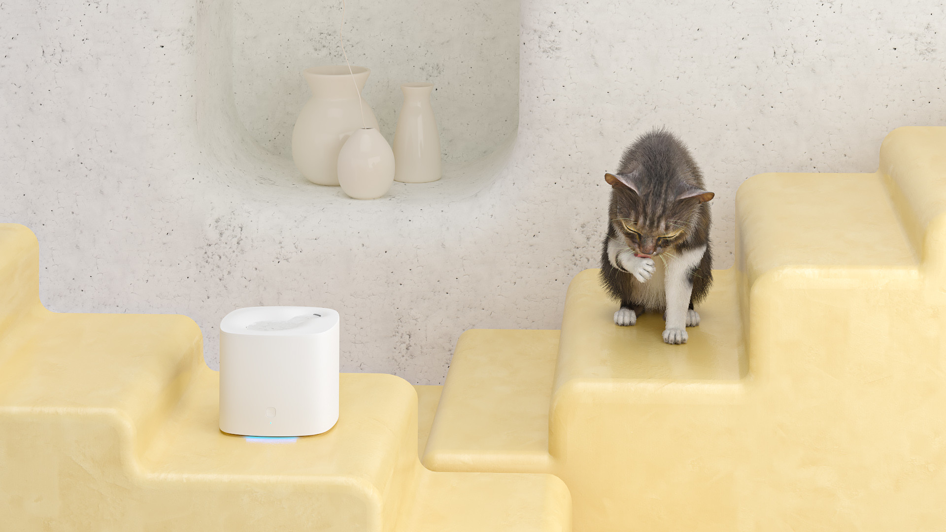 1.8W Pet Appliance P001 Softening Water Quality 2L Automatic Water Dispenser For Dogs
