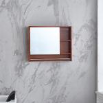 Removable Hanger 3mm Thick Bathroom Makeup Mirror Rubber Wood