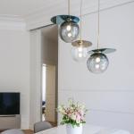 Nordic designers color glass ball chandeliers minimalist modern creative