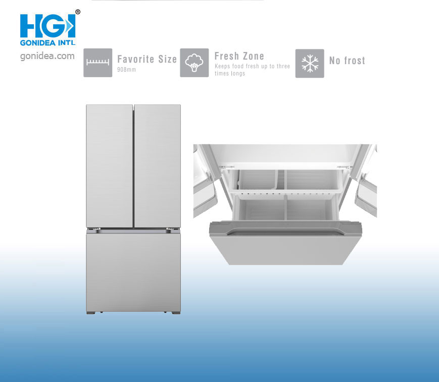 Recessed Handle Frost Free Refrigerator 492 Ltr Low Decibel White PCM