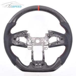 Quality Red Stripe CRV Honda Carbon Fiber Steering Wheel Black Leather 350mm wholesale