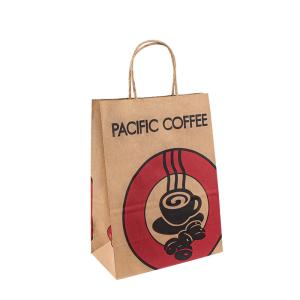Quality Eco Recyclable Brown Craft Handle Paper Bags Food Packaging wholesale
