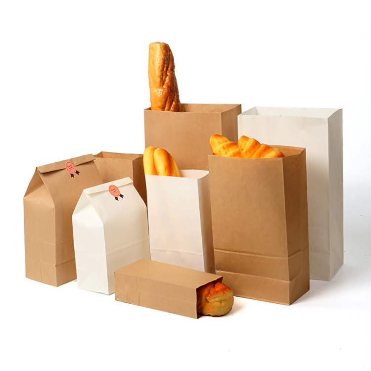 Biodegradable Food Grade Bread Paper Bag Loaf Packaging Kraft Paper With Window