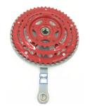 Red Color Bicycle Chainwheel Crank 3 Speed Crankset 28 38 48 T 165 MM