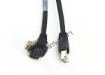 Right Angle Ethernet Cable , Rj45 Network Cable With Screw Lock Molding Cable