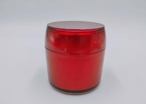 Quality 30g Acrylic Cream Jars Cosmetic Packaging Light Weight With Red Screw Cap wholesale