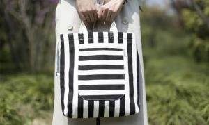 Quality Zebra Crossing Cotton Tote Bags / Durable Fashion Canvas Grocery Bags wholesale