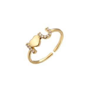 Quality DAYSTAR Adjustable Gold Wedding Rings ODM Plated 24K Gold Diamond Ring wholesale
