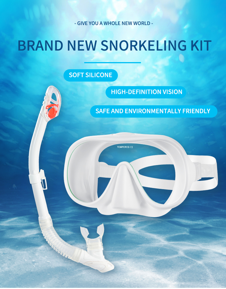 ZMZDIVE Freediving Snorkel Mask Set Prescription Snorkeling Goggles