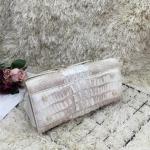 Authentic Crocodile Skin Lady White Purse Genuine Alligator Leather Women Single