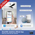 1stshine Ceiling Fan without Light Class A Energy Efficiency Rating and 3 Wood