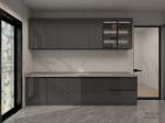 Modern High Gloss Flat Pack Kitchen Cabinet Furniture with PVC Membrane Door