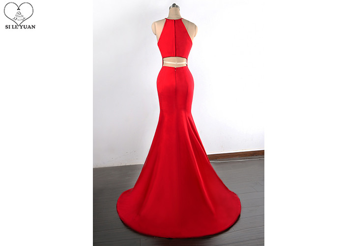 Mermaid Black Wedding Bridesmaid Dresses Sleeveless Open Slit Sweep Train