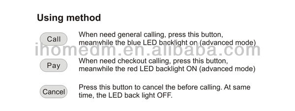 Restaurant high grade logo OEM night light wireless pager system long range call button with menu stand