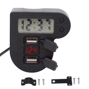 Quality Waterproof 12V 24V Motorcycle Dual Usb Charger Adapter With LED Voltmeter wholesale