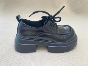 Quality All Black Lace Up Mule Shoes Loafers wholesale