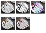 Gold Plated 410 Stainless Steel Tableware Set Steak Knife Fork And Spoon