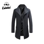 Large Lapel Medium Long Cashmere Classic Utility Male Turn-down Collar Slim Fit