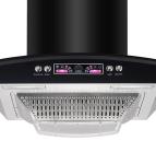 Electric Arc Glass Chimney Hood Stainless Steel Housing App Controlled Kitchen