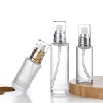 Frosting Transparent Glass Cosmetic Bottle Eco Friendly With Sturdy Design