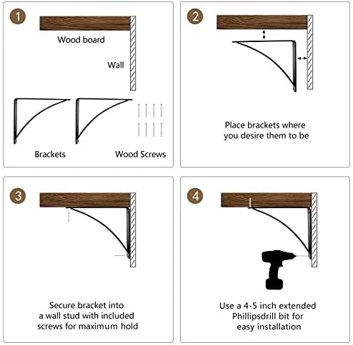 Powder Coated Heavy Duty Steel Shelf Brackets 450LBS Load Capacity Metal Triangle Bracket