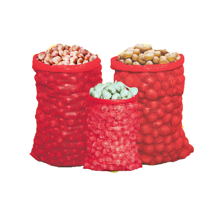 Drawstring Sealing Reusable PP Leno Mesh Produce Onion Sacks Netted Bags For Vegetables