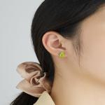 1.1x0.9cm 2.29g Sterling Silver Jewelry Earrings Unisex Avocado Earrings Studs