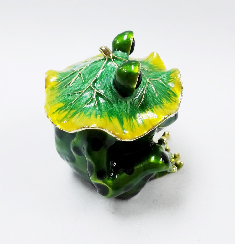 Hot sale frog shape jewelry box custom frog jewelry metal box