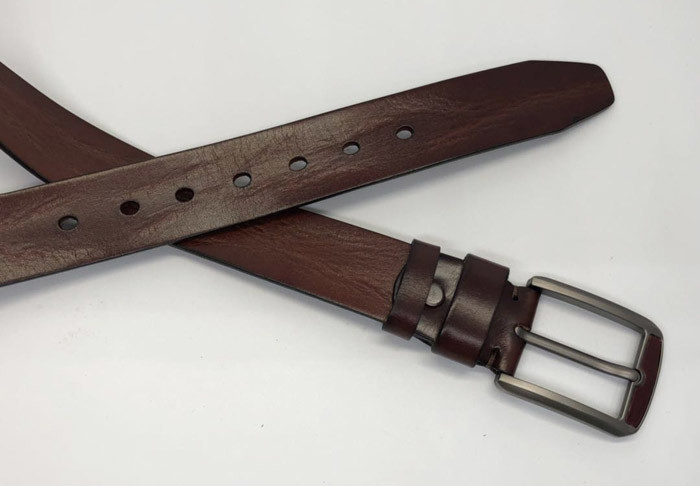 Genuine Mens Casual Leather Belt 3.8cm Width With Inlaid Leather Buckle