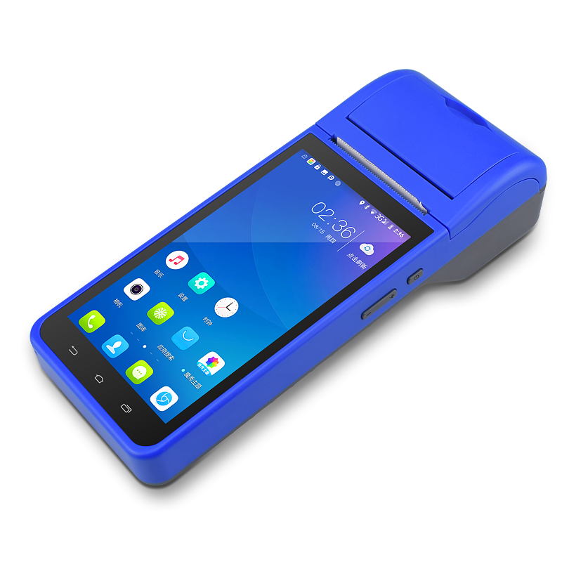 SDK Function Portable POS Terminal A5N 5.5'' IPS Screen With Built-in 58mm Thermal Receipt Printer 8/16/32G EMMC
