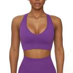 Seamless solid color threaded yoga suit sports t-shirt running fitness