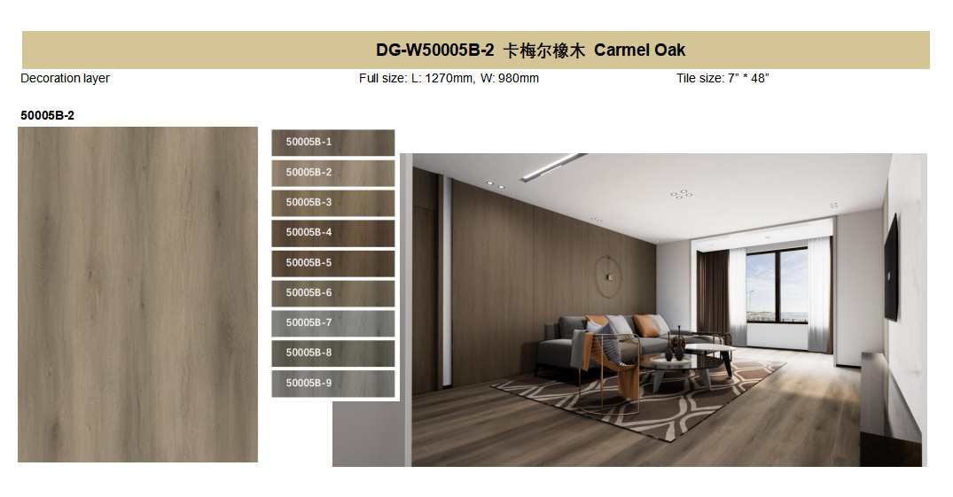 Unilin Click Wood Grain Rigid Core SPC Flooring Eco Friendly GKBM DG-W50005B-2