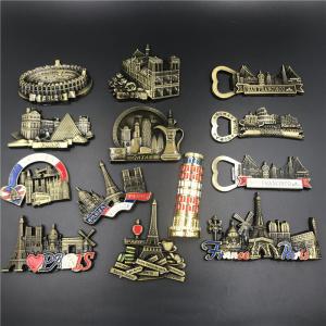 Quality Custom fridge magnet souvenir Britain Italy Rome France Qatar USA 3D metal magnetic refrigerator wholesale