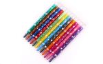 Eco-friendly fancy 12 colors Non-toxic wax crayon set/ 12 colors rotating body