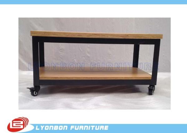 Custom Mobile Retail Display Tables / Desk Black Metal Display Table With