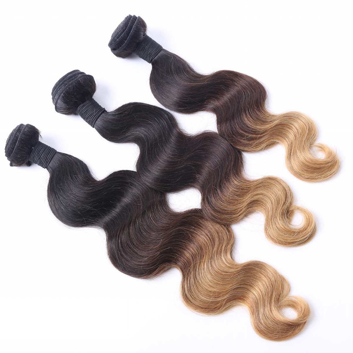 2017 Fashion 8A Grade Thick Hair Ombre 3 Color Body Wave Brazilian Remy Hair Bundles