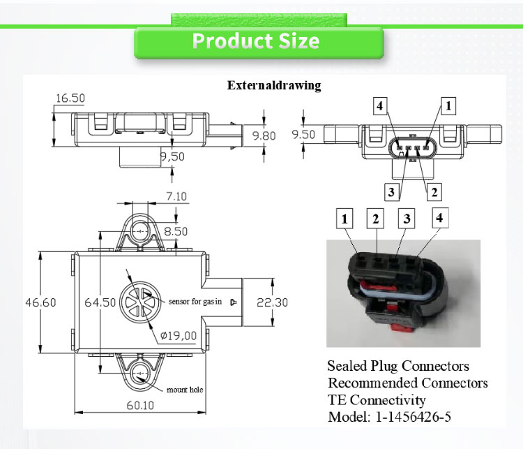 IP67 Protection Hydrogen Leakage Sensors For UBHL-CY CAN Fuel Vehicle Detection
