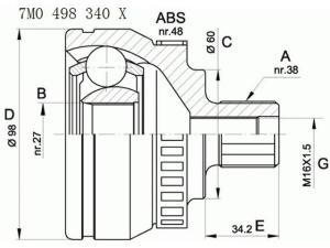 Quality 7M0498099 Transmission Parts C.V Joint wholesale