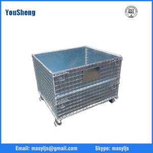 Quality Galvanized warehouse collapsilbe stackable steel wire cage wholesale