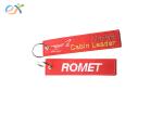 Letter Embroidered KeychainTag Rectangle Shape Twill Background Fabric