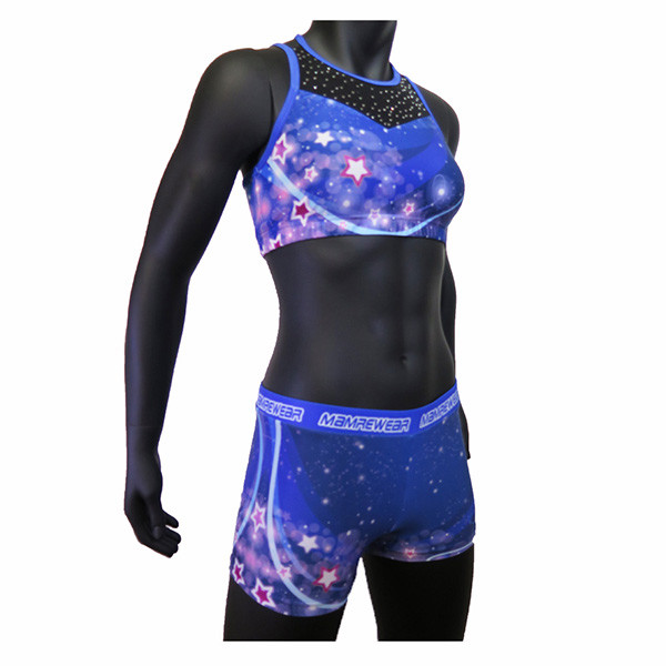 Stylish Sportswear Cheer Dance Clothes Royal Blue Sublimation Printing