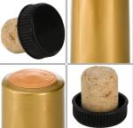 Wine Bottle Cork Black Plastic Top Gold PVC Shrink Capsule Custom Order Accepted