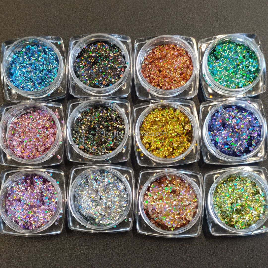 OEM/ODM Printing 1kg Bag Package Holographic Stripe Glitter Powder for Distribution and Bulk Orders