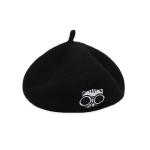 Solid Color Military Wool Beret Cap For Women With Embroidery Patch