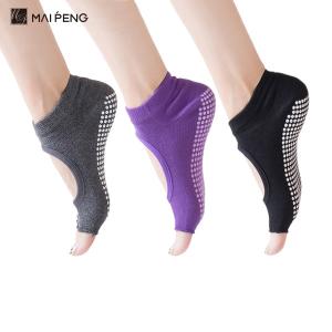Quality Cotton Open Toe Yoga Socks Non Slip Women's Pilates Grip Socks wholesale