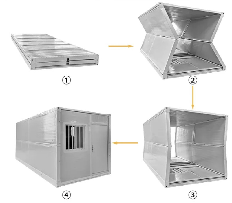 Corrosion Resistant Fold Up Container House 0.326/0.376/0.426/0.476mm Steel Sheet